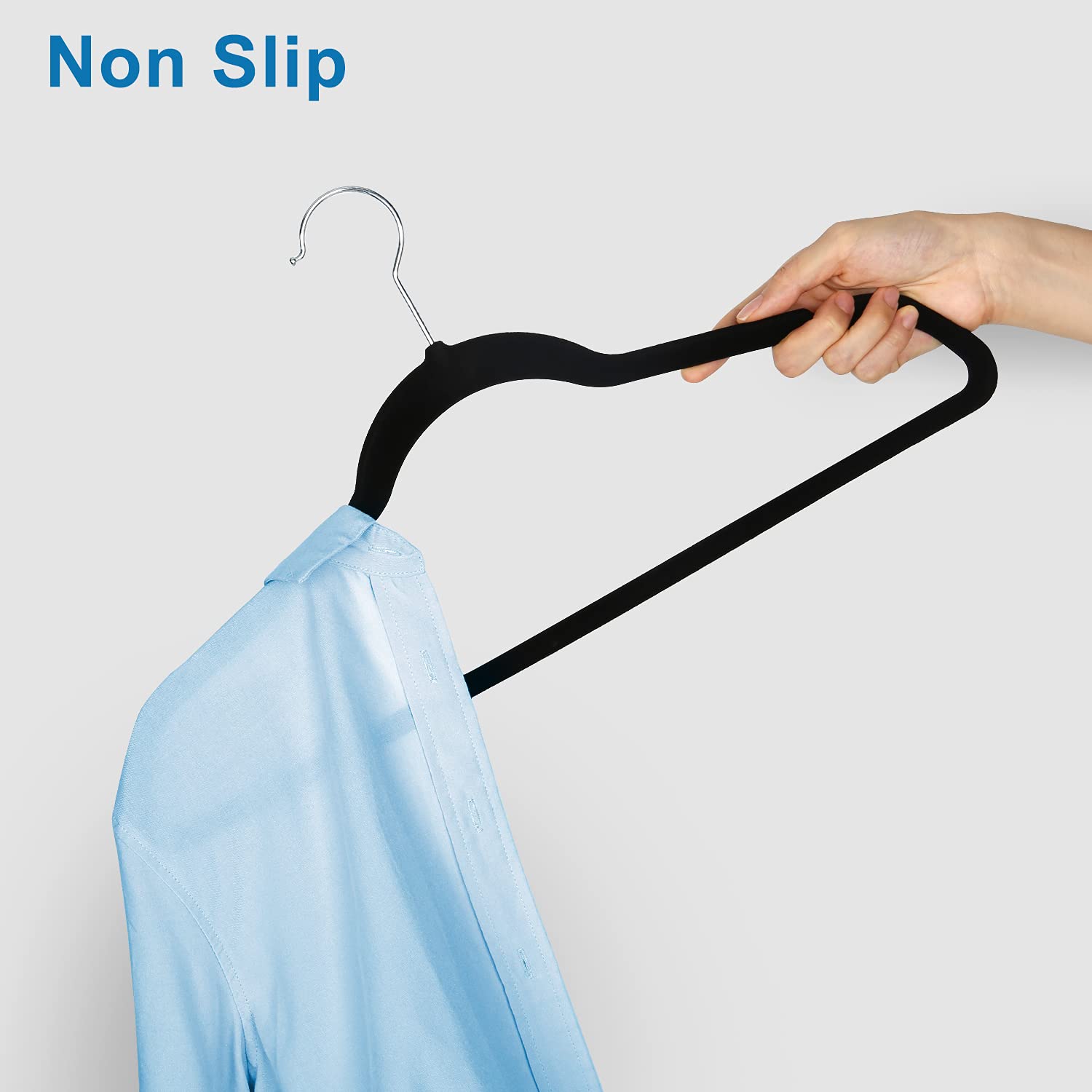 30-Pack Ollnoos Velvet Hangers: Non-Slip & Space-Saving - Image 3