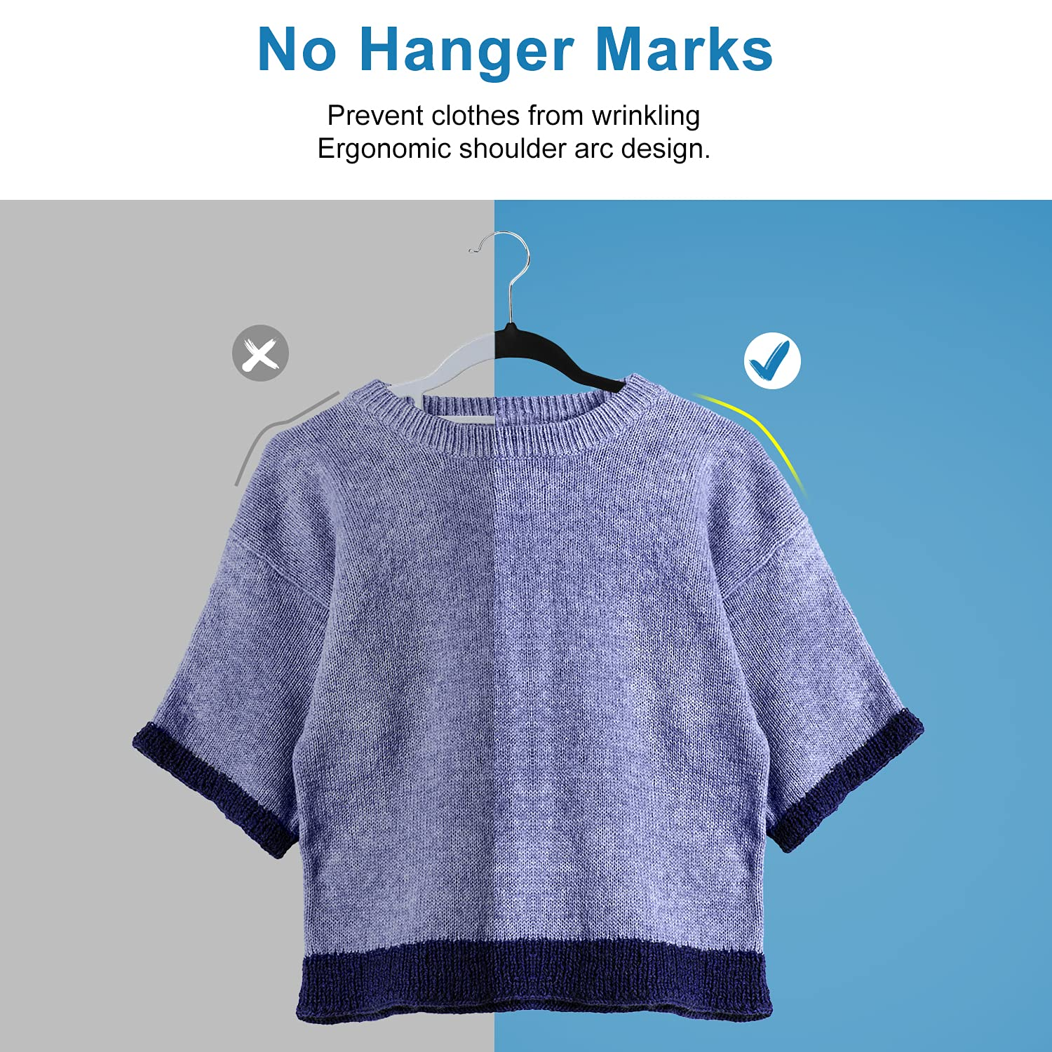30-Pack Ollnoos Velvet Hangers: Non-Slip & Space-Saving - Image 5